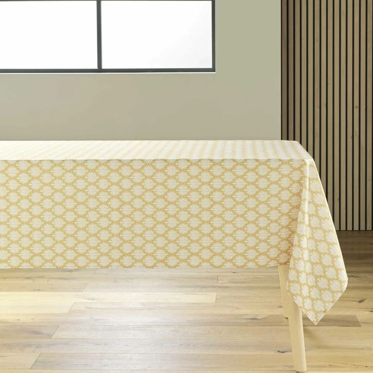 douceur d'intu017drieur Nappe rectangulaire anti tache (145 x 240 cm) Davia Jaune ocre New