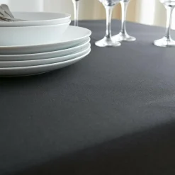 EMINZA Nappe rectangulaire anti tache (140 x 250 cm) Elise e Noir