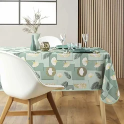 douceur d'intu017drieur Nappe rectangulaire anti tache (145 x 240 cm) Natane Vert sauge Best