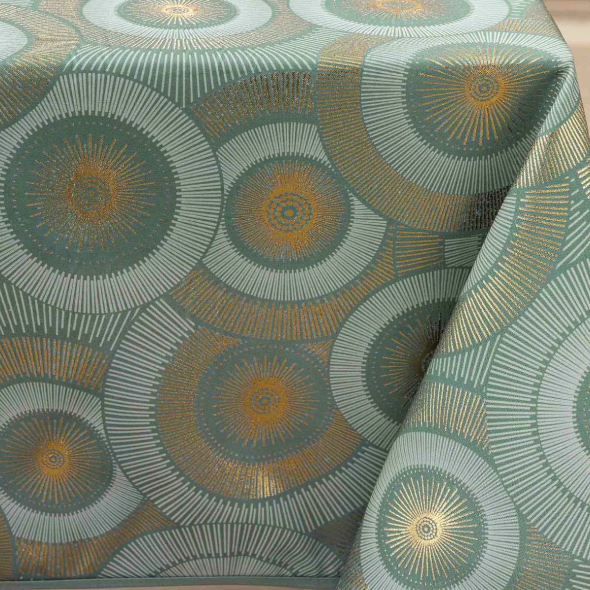 douceur d'intu017drieur Nappe rectangulaire antitache (145 x 240 cm) Eclipse Vert sauge Hot