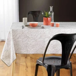 DOUCEUR D'INTERIEUR Nappe rectangulaire anti-taches (150 x 240 cm) Solea he Blanc New