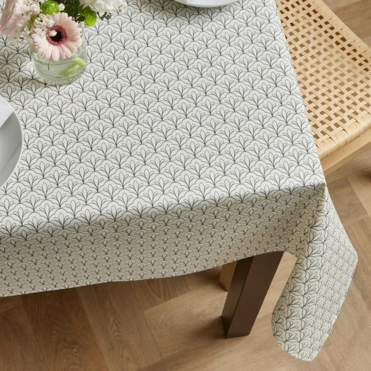 EMINZA Nappe rectangulaire coton enduit (150 x 250 cm) Clara e Gris Best