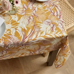 EMINZA Nappe rectangulaire coton enduit (150 x 350 cm) Granada Jaune moutarde Online