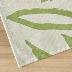EMINZA Nappe rectangulaire coton enduit (150 x 350 cm) Galice Vert Eucalyptus Hot