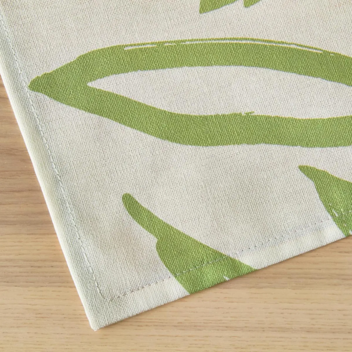 EMINZA Nappe rectangulaire coton enduit (150 x 350 cm) Galice Vert Eucalyptus Hot