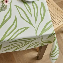 EMINZA Nappe rectangulaire coton enduit (150 x 250 cm) Galice Vert Eucalyptus Hot