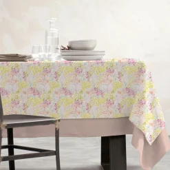 EMINZA Nappe rectangulaire coton enduit (150 x 350 cm) Paquerettes Multicolore Online