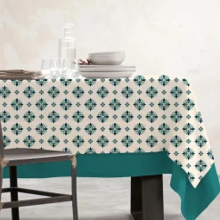 EMINZA Nappe rectangulaire coton enduit (150 x 350 cm) Porto Multicolore New