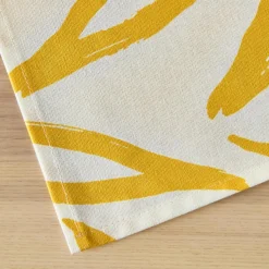 EMINZA Nappe rectangulaire coton enduit (150 x 350 cm) Galice Jaune moutarde Best