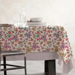 EMINZA Nappe rectangulaire coton enduit (150 x 350 cm) Margot Multicolore New