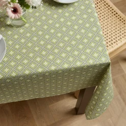 EMINZA Nappe rectangulaire coton enduit (150 x 350 cm) Gloria e Vert Sale
