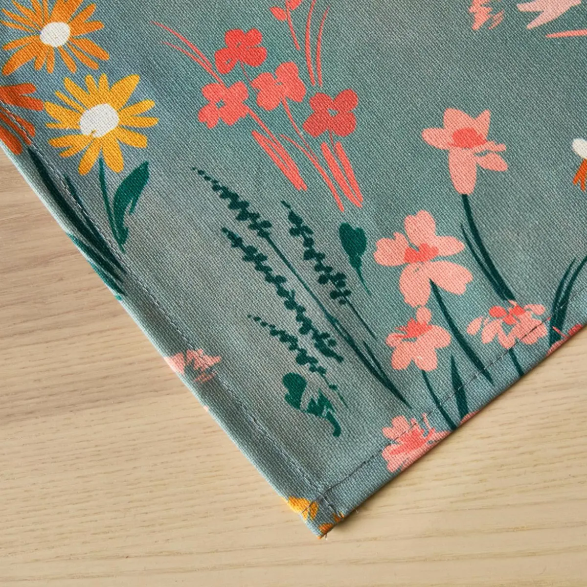 EMINZA Nappe rectangulaire coton enduit (150 x 250 cm) Juliette Vert Eucalyptus Clearance
