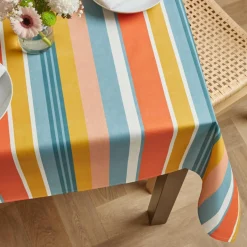 EMINZA Nappe rectangulaire coton enduit (150 x 350 cm) Mandarine Multicolore New