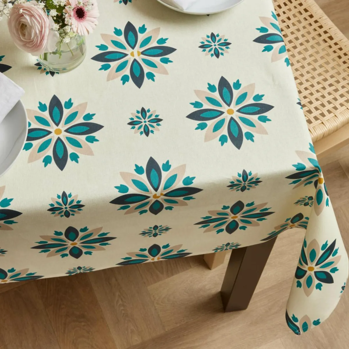EMINZA Nappe rectangulaire coton enduit (150 x 250 cm) Porto Multicolore Hot