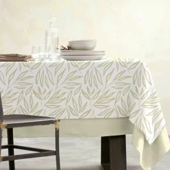 EMINZA Nappe rectangulaire coton enduit (150 x 250 cm) Galice Beige