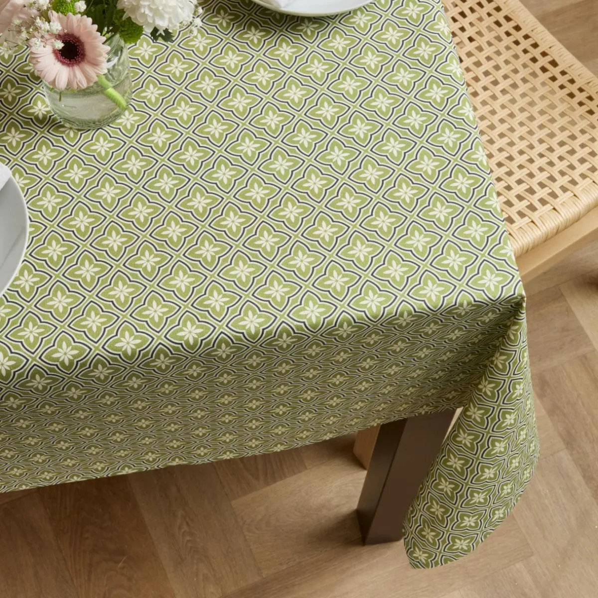 EMINZA Nappe rectangulaire coton enduit (150 x 250 cm) Gloria e Vert Outlet
