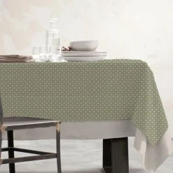 EMINZA Nappe rectangulaire coton enduit (150 x 250 cm) Gloria e Vert Outlet
