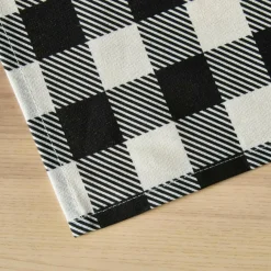 EMINZA Nappe rectangulaire coton enduit (150 x 250 cm) Vichy e Noir Sale