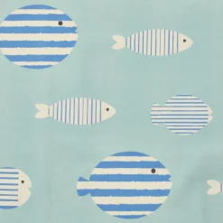 EMINZA Nappe rectangulaire coton enduit (150 x 250 cm) Fish e Bleu Sale