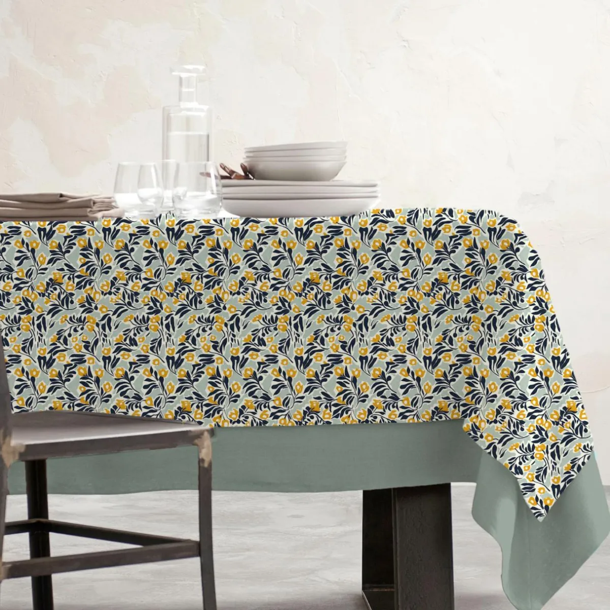 EMINZA Nappe rectangulaire coton enduit (150 x 350 cm) Mafalda Multicolore Clearance