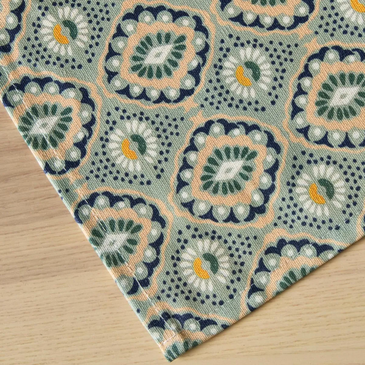EMINZA Nappe rectangulaire coton enduit (150 x 350 cm) Palerme e Vert Best