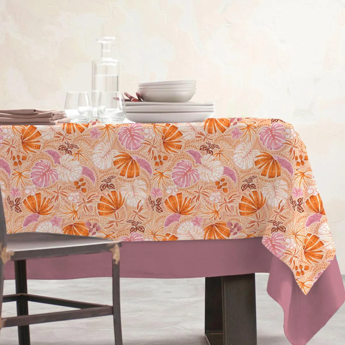 EMINZA Nappe rectangulaire coton enduit (150 x 250 cm) Tenerife Multicolore