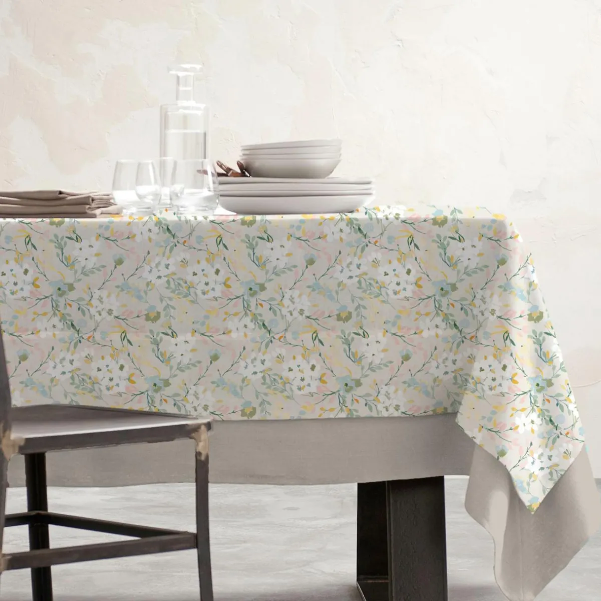 EMINZA Nappe rectangulaire coton enduit (150 x 250 cm) Ornella Multicolore Clearance