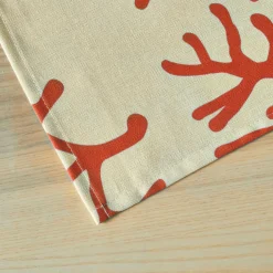 EMINZA Nappe rectangulaire coton enduit (150 x 350 cm) Moorea Corail Orange Best
