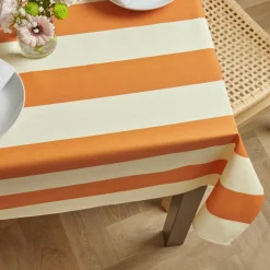 EMINZA Nappe rectangulaire coton enduit (150 x 350 cm) Clementine Orange Online