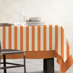EMINZA Nappe rectangulaire coton enduit (150 x 350 cm) Clementine Orange Online