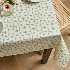EMINZA Nappe rectangulaire coton enduit (150 x 250 cm) Sofia e Vert Sale