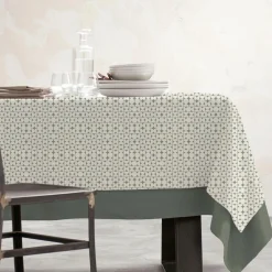 EMINZA Nappe rectangulaire coton enduit (150 x 250 cm) Sofia e Vert Sale