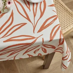 EMINZA Nappe rectangulaire coton enduit (150 x 350 cm) Galice Terracotta Sale