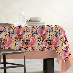 EMINZA Nappe rectangulaire coton enduit (150 x 350 cm) Mowgli Multicolore New
