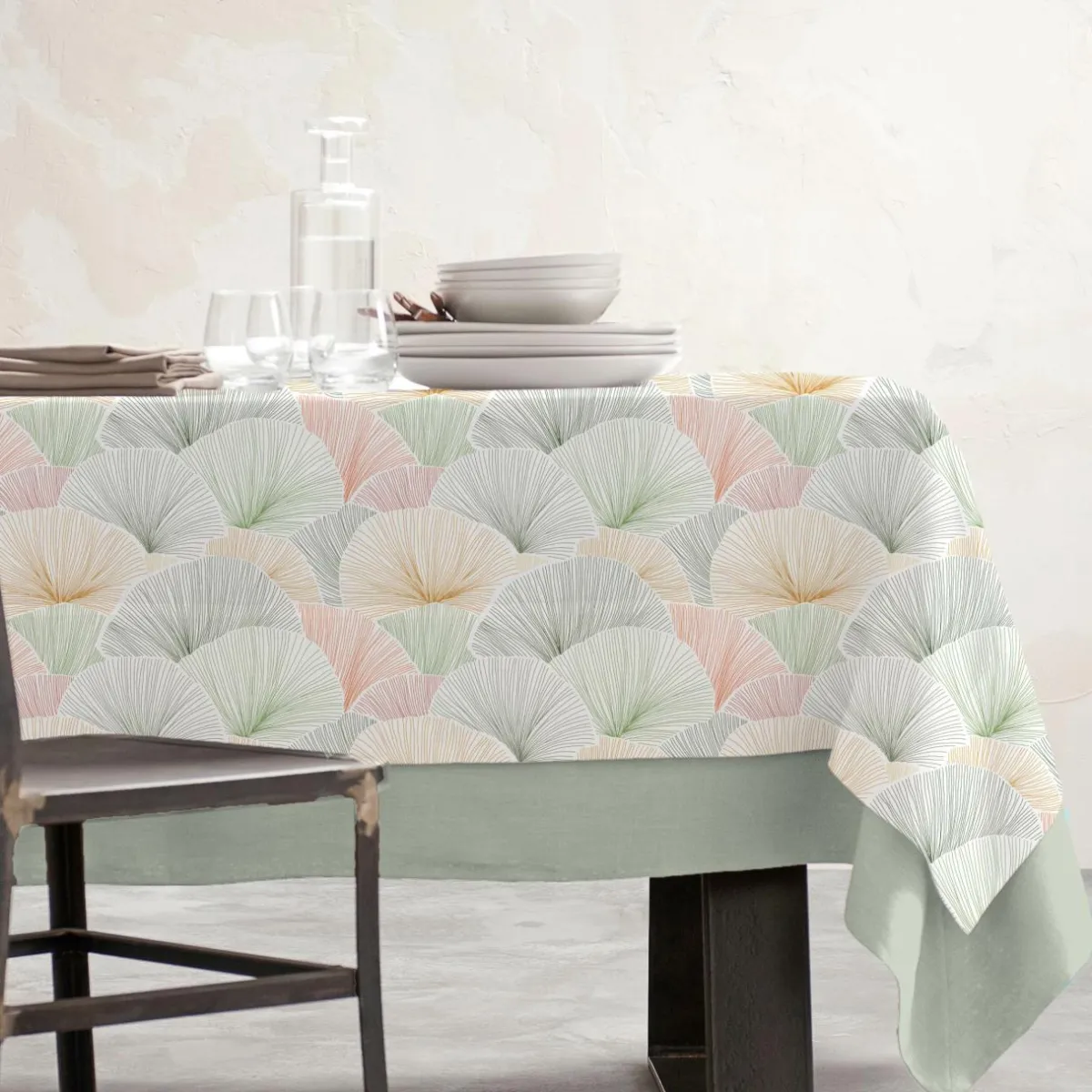 EMINZA Nappe rectangulaire coton enduit (150 x 350 cm) Boston Multicolore