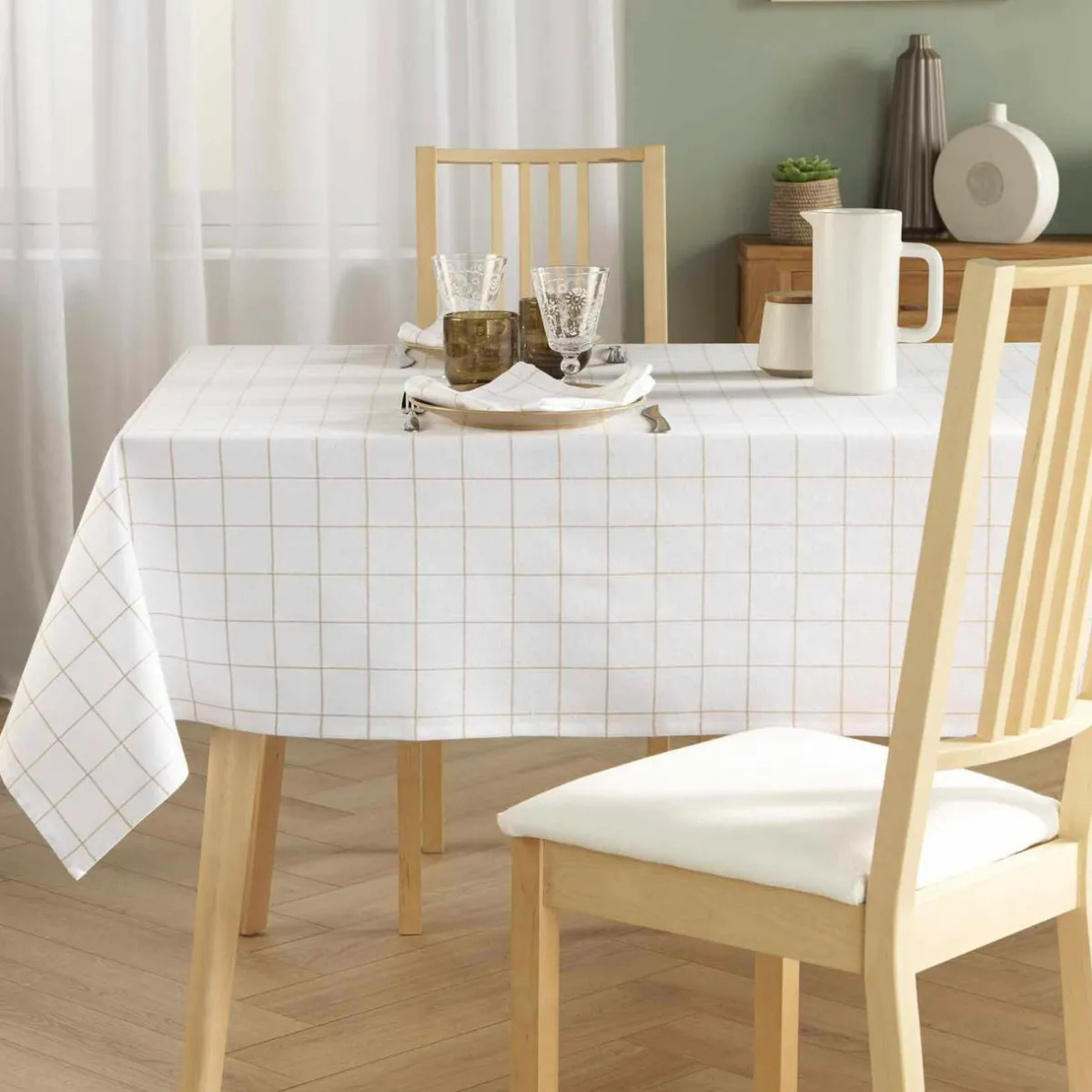 douceur d'intu017drieur Nappe rectangulaire coton (140 x 240 cm) Axel he Blanc Clearance