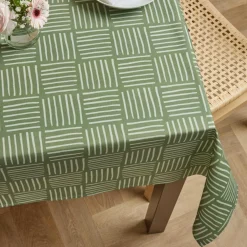 EMINZA Nappe rectangulaire coton enduit (150 x 350 cm) Paolo e Vert New