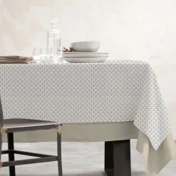 EMINZA Nappe rectangulaire coton enduit (150 x 350 cm) Clara e Gris New