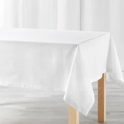 DOUCEUR D'INTERIEUR Nappe rectangulaire coton (140 x 240 cm) Charline he Blanc Discount