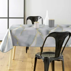 douceur d'intu017drieur Nappe rectangulaire enduite PVC (140 x 240 cm) Marbrelle e Gris Sale