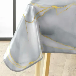 douceur d'intu017drieur Nappe rectangulaire enduite PVC (140 x 240 cm) Marbrelle e Gris Sale