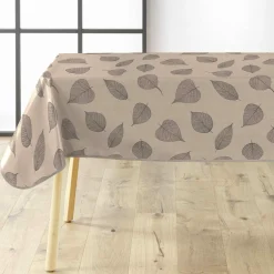 douceur d'intu017drieur Nappe rectangulaire enduite PVC (140 x 240 cm) Feuillys Beige Online