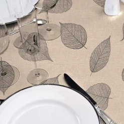 douceur d'intu017drieur Nappe rectangulaire enduite PVC (140 x 240 cm) Feuillys Beige Online