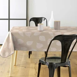 douceur d'intu017drieur Nappe rectangulaire enduite PVC (140 x 240 cm) Feuillys he Blanc Best