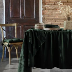 EMINZA Nappe rectangulaire gaze de coton (150 x 250 cm) Gaïa Vert sapin Best