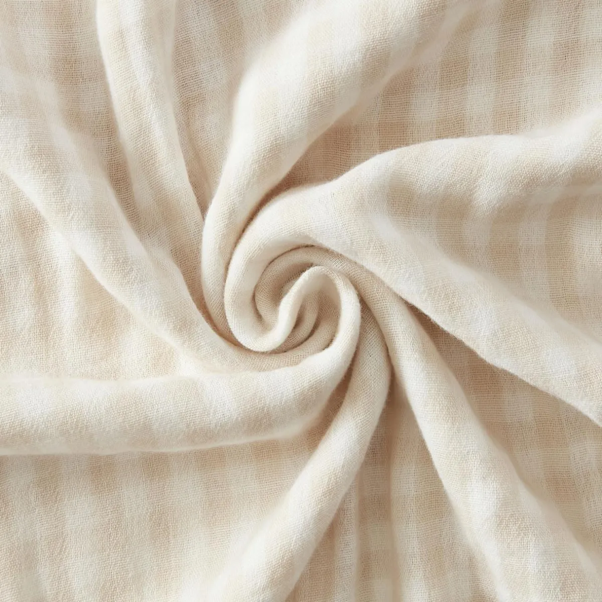 EMINZA Nappe rectangulaire gaze de coton (150 x 250 cm) Gaïa vichy Beige Online