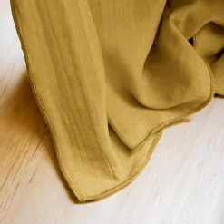 EMINZA Nappe rectangulaire gaze de coton (150 x 350 cm) Gaïa Jaune safran