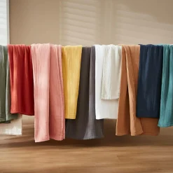 EMINZA Nappe rectangulaire gaze de coton (150 x 350 cm) Gaïa Vert sapin New