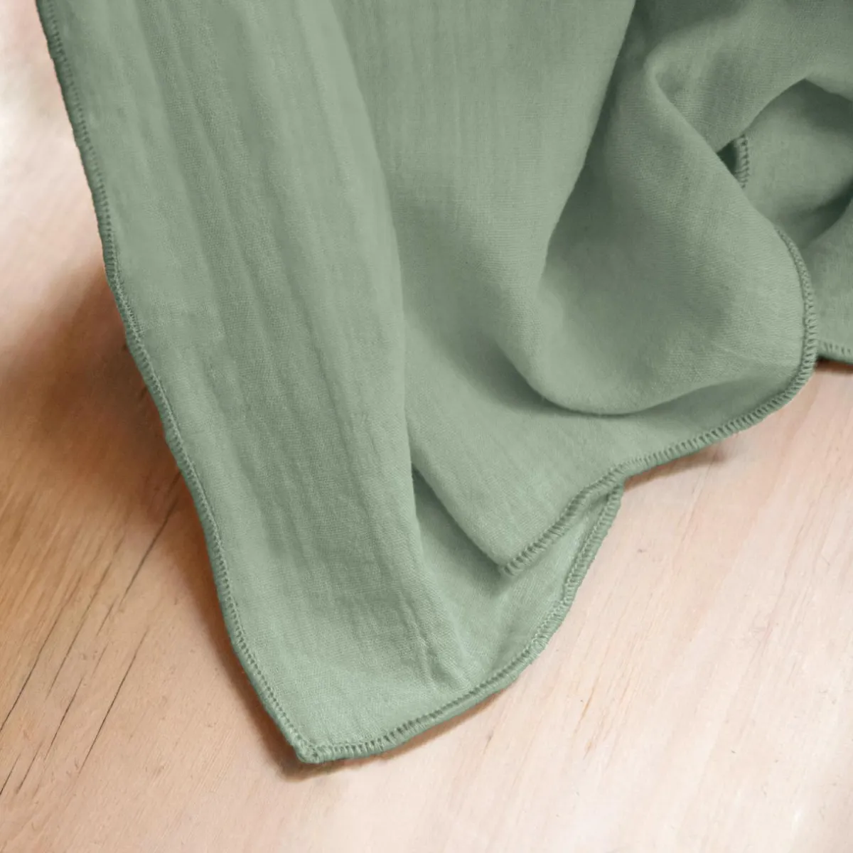EMINZA Nappe rectangulaire gaze de coton (150 x 250 cm) Gaïa eucalyptus Vert New