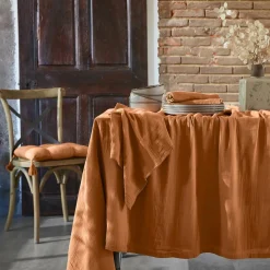 EMINZA Nappe rectangulaire gaze de coton (150 x 250 cm) Gaïa Abricot Clearance